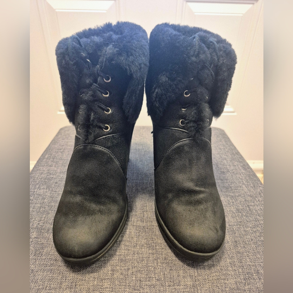 Natural Suede and Real Fur Lined Winter Ankle Boots Super Warm - Picture 4 of 17